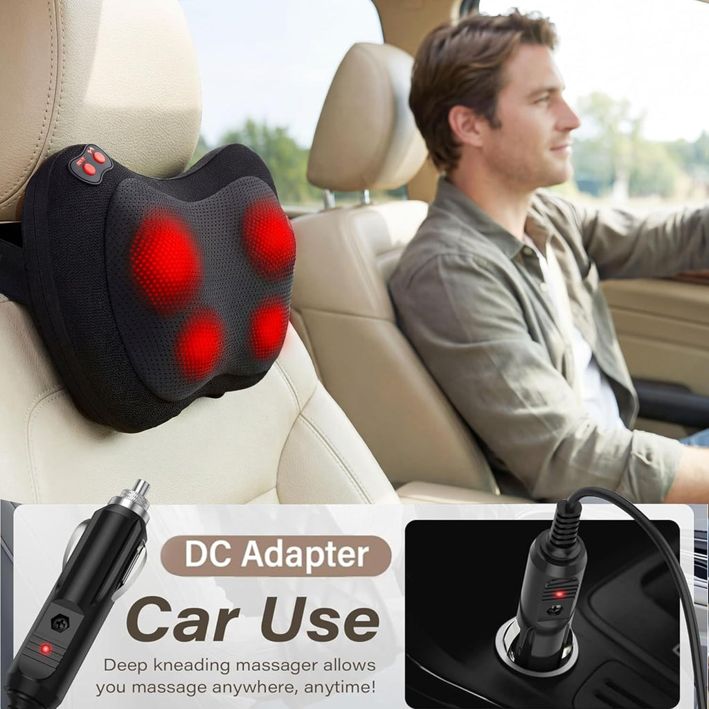 Mothers Day Gifts for Mom,Back Massager with Heat,Shiatsu Neck Massager Pillow for Back,Neck,Shoulder,Foot&Lower Back Pain Relief,Relaxation Gifts for Women/Mom/Fathers Day (Black)